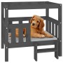 Hundebett aus massivem, grauem Kiefernholz, 75,5 x 63,5 x 70 cm von vidaXL, Betten für Hunde - Ref: Foro24-822379, Preis: 76,...