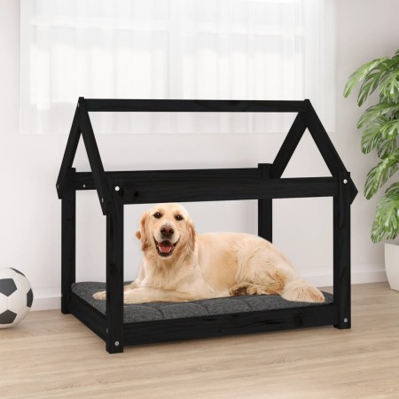 Solid black pine wood dog bed 81x60x70 cm by vidaXL, Beds for dogs - Ref: Foro24-822211, Price: 52,71 €, Discount: %