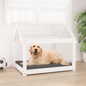 Hundebett aus massivem weißem Kiefernholz, 81 x 60 x 70 cm von vidaXL, Betten für Hunde - Ref: Foro24-822208, Preis: 65,99 €,...