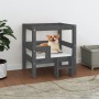 Cama para perros madera maciza de pino gris 55,5x53,5x60 cm de vidaXL, Camas para perros - Ref: Foro24-822369, Precio: 53,51 ...