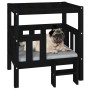 Hundebett aus massivem schwarzem Kiefernholz, 65,5 x 43 x 70 cm von vidaXL, Betten für Hunde - Ref: Foro24-822376, Preis: 65,...