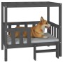 Hundebett aus massivem, grauem Kiefernholz, 95,5 x 73,5 x 90 cm von vidaXL, Betten für Hunde - Ref: Foro24-822384, Preis: 100...