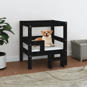 Dog bed solid black pine wood 55.5x53.5x60 cm by vidaXL, Beds for dogs - Ref: Foro24-822371, Price: 48,15 €, Discount: %