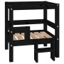 Hundebett aus massivem schwarzem Kiefernholz, 55,5 x 53,5 x 60 cm von vidaXL, Betten für Hunde - Ref: Foro24-822371, Preis: 4...