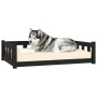 Hundebett aus massivem schwarzem Kiefernholz, 105,5 x 75,5 x 28 cm von vidaXL, Betten für Hunde - Ref: Foro24-832697, Preis: ...