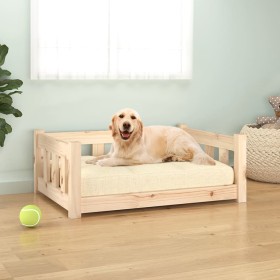 Dog bed solid pine wood 75.5x55.5x28 cm by vidaXL, Beds for dogs - Ref: Foro24-833253, Price: 58,87 €, Discount: %