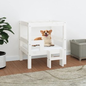 Hundebett aus massivem Kiefernholz weiß 55,5x53,5x60 cm von vidaXL, Betten für Hunde - Ref: Foro24-822368, Preis: 65,99 €, Ra...