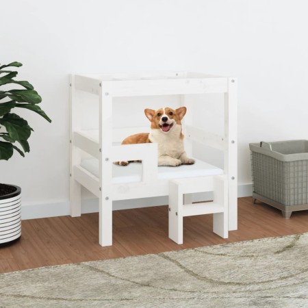 Cama para perros madera maciza de pino blanco 55,5x53,5x60 cm de vidaXL, Camas para perros - Ref: Foro24-822368, Precio: 65,9...