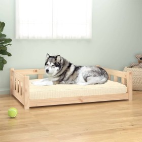 Cama para perros madera maciza de pino 105,5x75,5x28 cm de vidaXL, Camas para perros - Ref: Foro24-833257, Precio: 65,99 €, D...