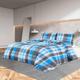 Blue and gray cotton duvet cover set 200x200 cm by vidaXL, Duvet covers - Ref: Foro24-136072, Price: 28,99 €, Discount: %