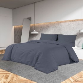 Anthrazitgraue Baumwoll-Duvet-Abdeckung Spiel 220x240 cm von vidaXL, Bettbezüge - Ref: Foro24-136083, Preis: 31,63 €, Rabatt: %