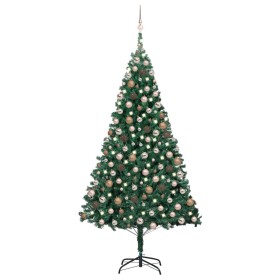 Árbol de Navidad preiluminado con luces y bolas verde 240 cm de vidaXL, Arboles de navidad - Ref: Foro24-3077624, Precio: 157...