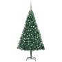 Árbol de Navidad preiluminado con luces y bolas verde 240 cm de vidaXL, Arboles de navidad - Ref: Foro24-3077710, Precio: 126...