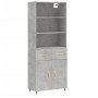 Concrete gray plywood tall sideboard 69.5x34x180 cm by vidaXL, Sideboards - Ref: Foro24-3200501, Price: 133,39 €, Discount: %