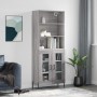 High sideboard sonoma gray plywood 69.5x34x180 cm by vidaXL, Sideboards - Ref: Foro24-3189331, Price: 147,37 €, Discount: %