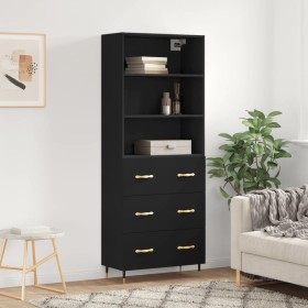 Tall black plywood sideboard 69.5x34x180 cm by vidaXL, Sideboards - Ref: Foro24-3189358, Price: 159,99 €, Discount: %