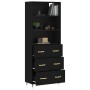 Aparador alto madera contrachapada negro 69,5x34x180 cm de vidaXL, Aparadores - Ref: Foro24-3189358, Precio: 162,52 €, Descue...