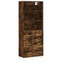 Aparador alto madera contrachapada roble ahumado 69,5x34x180 cm de vidaXL, Aparadores - Ref: Foro24-3189370, Precio: 147,99 €...