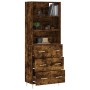 Aparador alto madera contrachapada roble ahumado 69,5x34x180 cm de vidaXL, Aparadores - Ref: Foro24-3189370, Precio: 147,99 €...