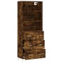 Aparador alto madera contrachapada roble ahumado 69,5x34x180 cm de vidaXL, Aparadores - Ref: Foro24-3189370, Precio: 147,99 €...