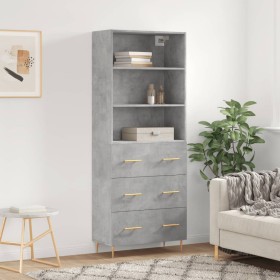 Tall plywood gray concrete sideboard 69.5x34x180 cm by vidaXL, Sideboards - Ref: Foro24-3189369, Price: 154,06 €, Discount: %