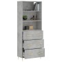 Aparador alto madera contrachapada gris hormigón 69,5x34x180 cm de vidaXL, Aparadores - Ref: Foro24-3189369, Precio: 154,06 €...