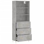 Aparador alto madera contrachapada gris hormigón 69,5x34x180 cm de vidaXL, Aparadores - Ref: Foro24-3189369, Precio: 154,06 €...