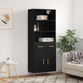 Aparador alto madera contrachapada negro 69,5x34x180 cm de vidaXL, Aparadores - Ref: Foro24-3200506, Precio: 143,99 €, Descue...