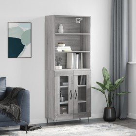 Aparador alto madera contrachapada gris sonoma 69,5x34x180 cm de vidaXL, Aparadores - Ref: Foro24-3189315, Precio: 144,30 €, ...