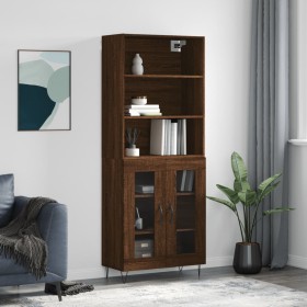 Tall oak brown plywood sideboard 69.5x34x180 cm by vidaXL, Sideboards - Ref: Foro24-3189316, Price: 137,99 €, Discount: %