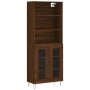 Aparador alto madera contrachapada marrón roble 69,5x34x180 cm de vidaXL, Aparadores - Ref: Foro24-3189316, Precio: 137,92 €,...