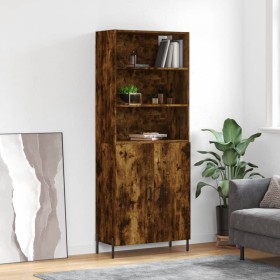 Tall smoked oak plywood sideboard 69.5x34x180 cm by vidaXL, Sideboards - Ref: Foro24-3189266, Price: 143,32 €, Discount: %