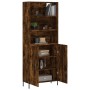 Aparador alto madera contrachapada roble ahumado 69,5x34x180 cm de vidaXL, Aparadores - Ref: Foro24-3189266, Precio: 145,39 €...