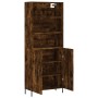 Aparador alto madera contrachapada roble ahumado 69,5x34x180 cm de vidaXL, Aparadores - Ref: Foro24-3189266, Precio: 145,39 €...