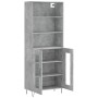 Aparador alto madera contrachapada gris hormigón 69,5x34x180 cm de vidaXL, Aparadores - Ref: Foro24-3189313, Precio: 132,57 €...