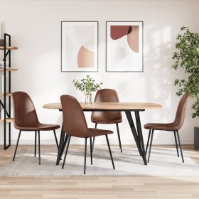 Dining chairs 4 pcs brown synthetic leather 45x53.5x83 cm by vidaXL, dining chairs - Ref: Foro24-353057, Price: 175,99 €, Dis...