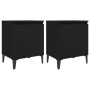 Mesitas de noche con patas de metal negro 40x30x50 cm de vidaXL, Mesitas de noche - Ref: Foro24-805836, Precio: 60,49 €, Desc...