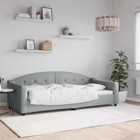 Sofá cama tela gris claro 90x200 cm de vidaXL, Camas y somieres - Ref: Foro24-354183, Precio: 218,97 €, Descuento: %