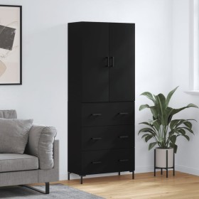 Aparador alto madera contrachapada negro 69,5x34x180 cm de vidaXL, Aparadores - Ref: Foro24-3195844, Precio: 175,99 €, Descue...