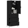 Aparador alto madera contrachapada negro 69,5x34x180 cm de vidaXL, Aparadores - Ref: Foro24-3195844, Precio: 175,97 €, Descue...