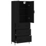 Aparador alto madera contrachapada negro 69,5x34x180 cm de vidaXL, Aparadores - Ref: Foro24-3195844, Precio: 175,97 €, Descue...