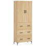 Aparador alto madera contrachapada color roble 69,5x34x180 cm de vidaXL, Aparadores - Ref: Foro24-3195846, Precio: 160,17 €, ...