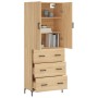 Aparador alto madera contrachapada color roble 69,5x34x180 cm de vidaXL, Aparadores - Ref: Foro24-3195846, Precio: 160,17 €, ...