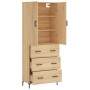 Aparador alto madera contrachapada color roble 69,5x34x180 cm de vidaXL, Aparadores - Ref: Foro24-3195846, Precio: 160,17 €, ...