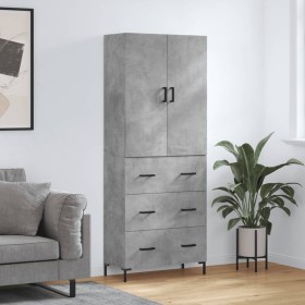 Aparador alto madera contrachapada gris hormigón 69,5x34x180 cm de vidaXL, Aparadores - Ref: Foro24-3195847, Precio: 161,99 €...