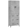 Tall plywood gray concrete sideboard 69.5x34x180 cm by vidaXL, Sideboards - Ref: Foro24-3195847, Price: 164,58 €, Discount: %