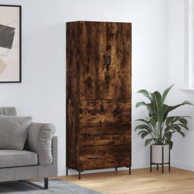 Aparador alto madera contrachapada roble ahumado 69,5x34x180 cm de vidaXL, Aparadores - Ref: Foro24-3195848, Precio: 158,99 €...