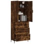 Tall smoked oak plywood sideboard 69.5x34x180 cm by vidaXL, Sideboards - Ref: Foro24-3195848, Price: 158,99 €, Discount: %