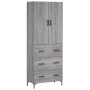 Aparador alto madera contrachapada gris sonoma 69,5x34x180 cm de vidaXL, Aparadores - Ref: Foro24-3195849, Precio: 169,87 €, ...