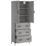 Aparador alto madera contrachapada gris sonoma 69,5x34x180 cm de vidaXL, Aparadores - Ref: Foro24-3195849, Precio: 169,87 €, ...